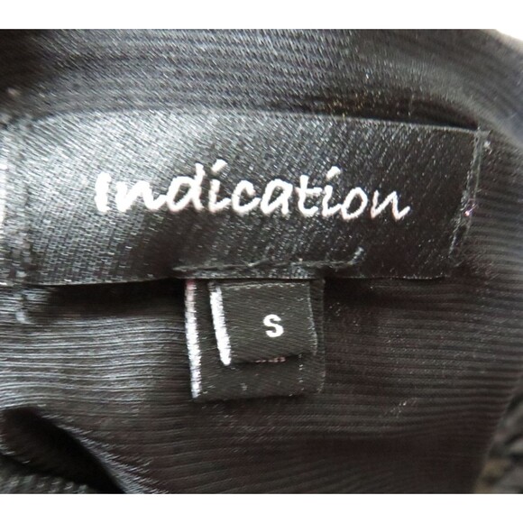 Indication Black Floral Embroidered Crinkle Fabric Dress Size Small - Picture 7 of 8